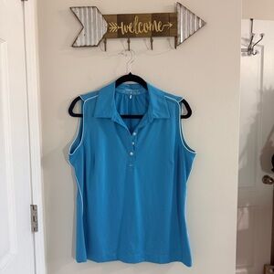 Nike Golf Women's Blue Sleeveless Polo Tank Top Size Large